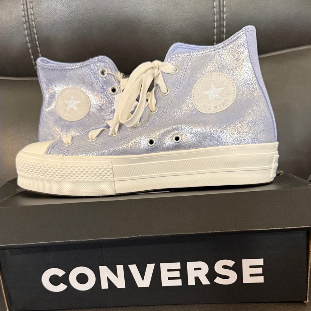 Converse Women's Metallic Silver High-Tops
